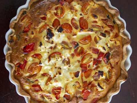 Freshly-baked breakfast quiche