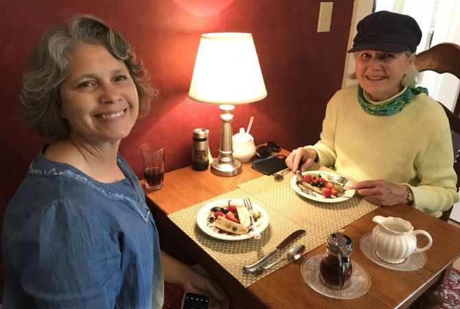 Guests having breakfast at the inn