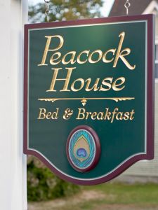 Peacock House B&B business sign